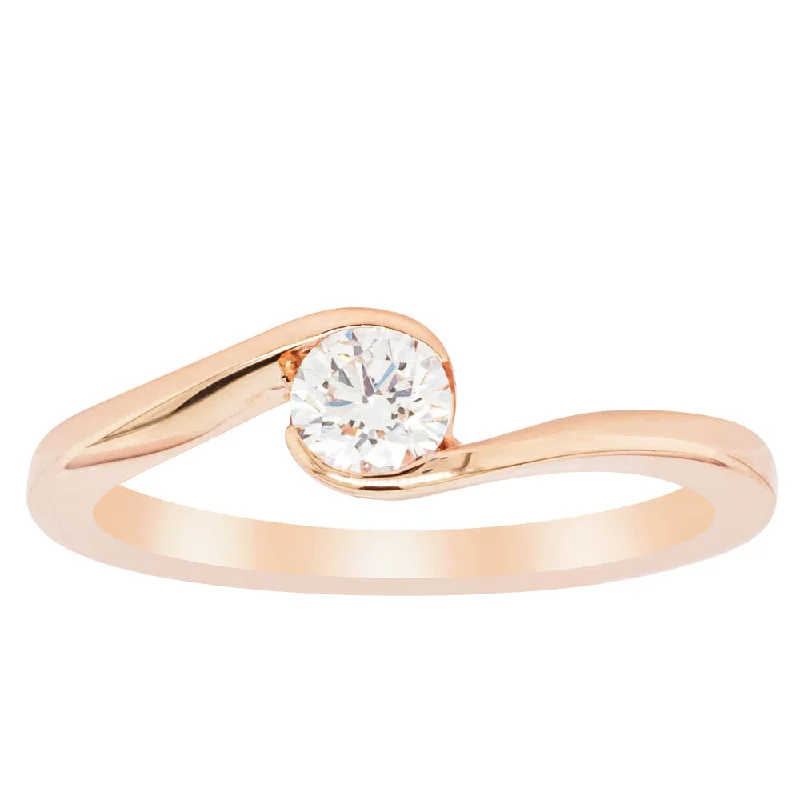 Dainty And Elegant Jewelry Now At Reduced Prices 18ct Rose Gold .30ct Diamond Embrace Ring