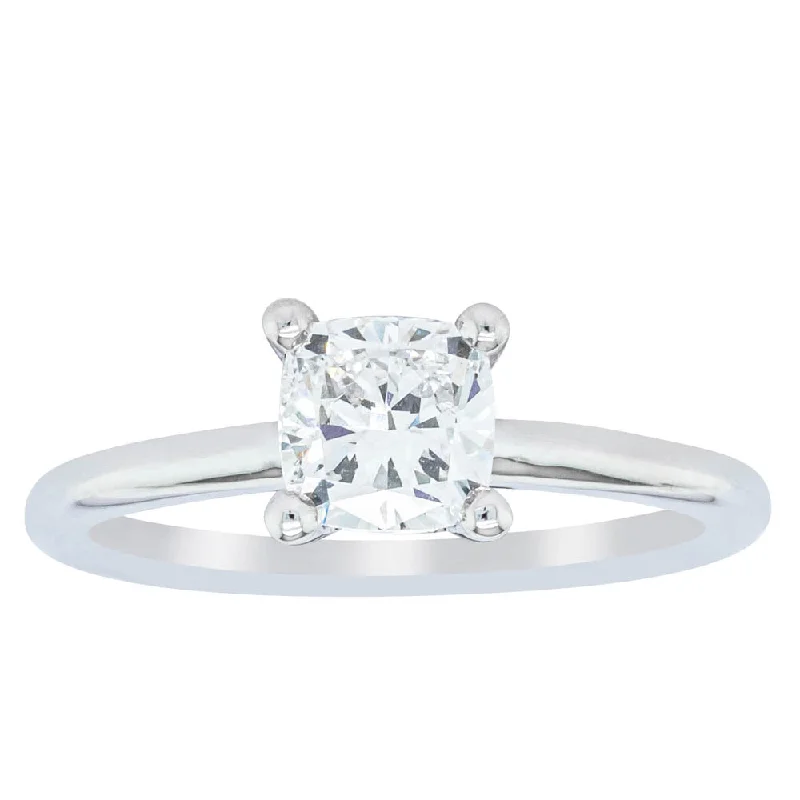 Waterproof Stainless Steel Jewelry For Lasting Beauty 18ct White Gold 1.00ct Cushion Cut Diamond Melba Ring