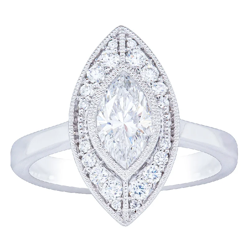 Celebrate With Sparkle – Jewelry Sale Now Live 18ct White Gold 1.00ct Marquise Diamond Ring