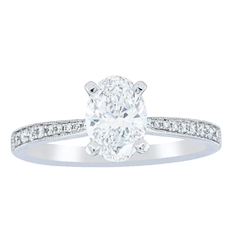 The Perfect Accessory For Less – Jewelry Sale Live 18ct White Gold 1.01ct Oval Cut Diamond Zenith Ring
