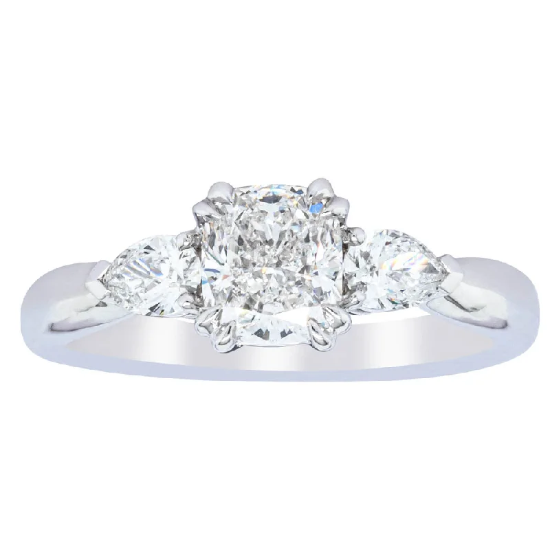 Modern Statement Jewelry For Bold Styling 18ct White Gold 1.02ct Cushion Cut Diamond Ayla Ring
