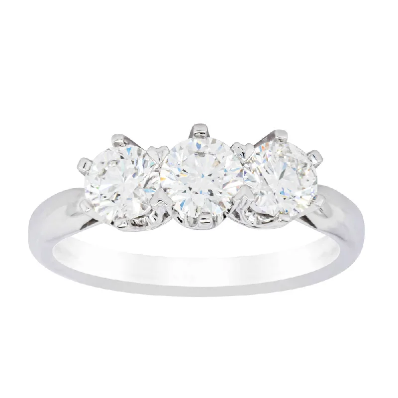 Flash Sale On Exquisite Jewelry – Don't Miss Out 18ct White Gold 1.24ct Diamond Trilogy Ring