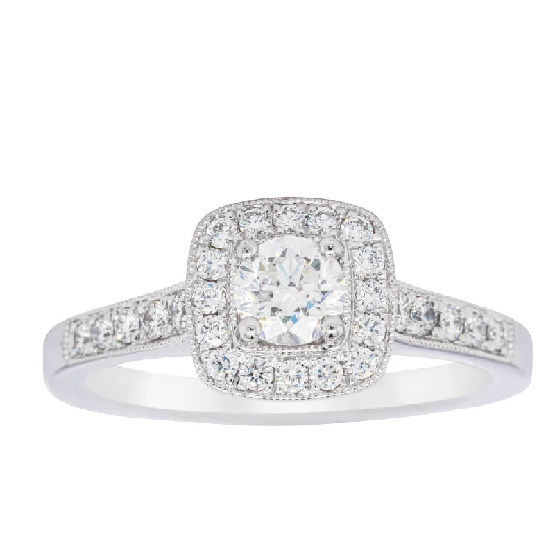 Affordable Gold-Plated Jewelry For Modern Fashion 18ct White Gold .40ct Diamond Aurora Ring