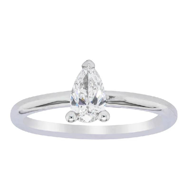 Flash Sale On Elegant Jewelry – Don't Miss Out 18ct White Gold .40ct Pear Cut Diamond Melba Ring