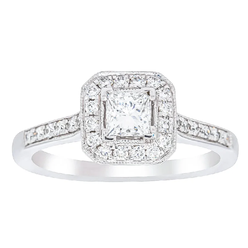 Affordable Elegance – Special Jewelry Sale Now Live 18ct White Gold .41ct Princess Cut Diamond Mandalay Ring
