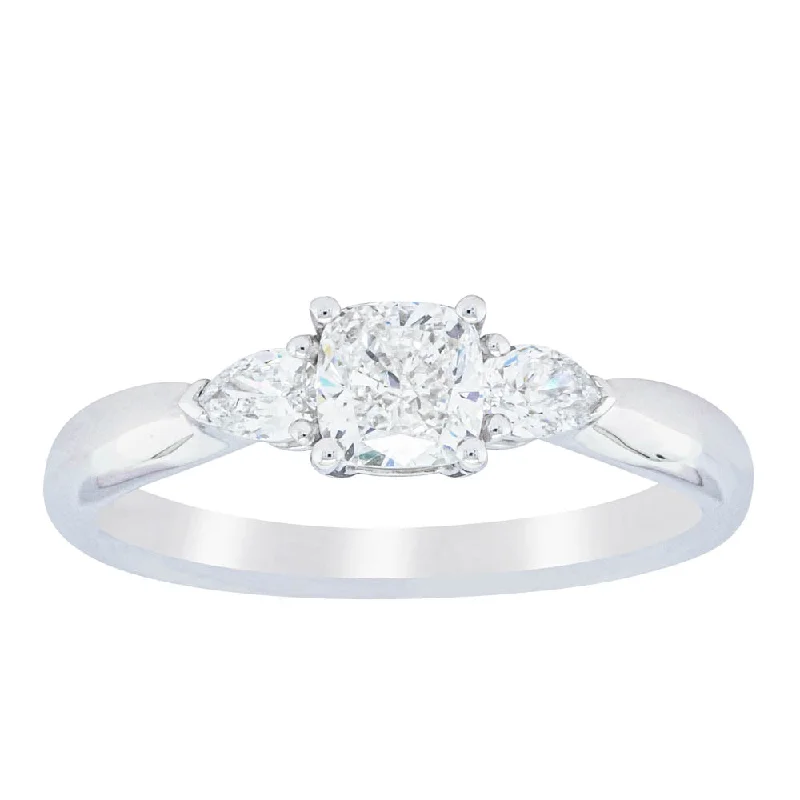 Seasonal Jewelry Sale – Upgrade Your Collection 18ct White Gold .50ct Cushion Cut Diamond Ayla Ring