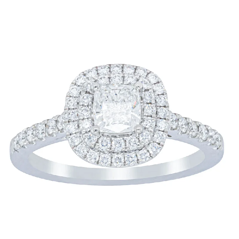 High-Quality Gemstone Jewelry For Special Occasions 18ct White Gold .51ct Cushion Cut Diamond Rosa Ring