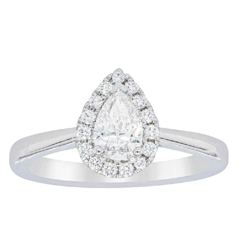 Elegant Jewelry, Exclusive Prices – Shop Now 18ct White Gold .51ct Pear Diamond Nina Ring
