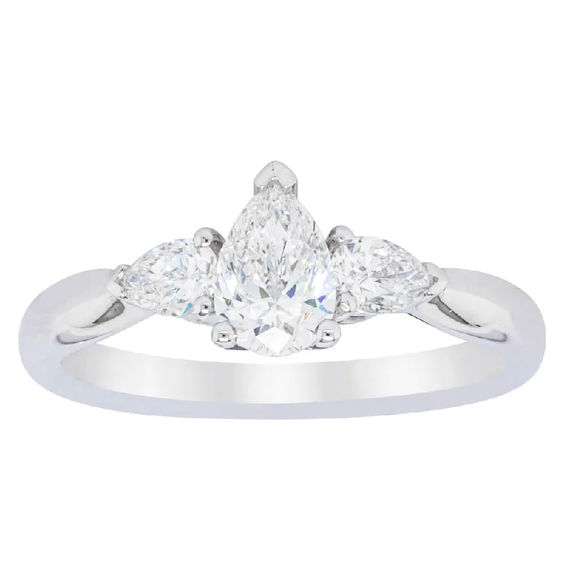 Limited Stock On Premium Jewelry At Low Prices 18ct White Gold .70ct Pear Cut Diamond Ayla Ring