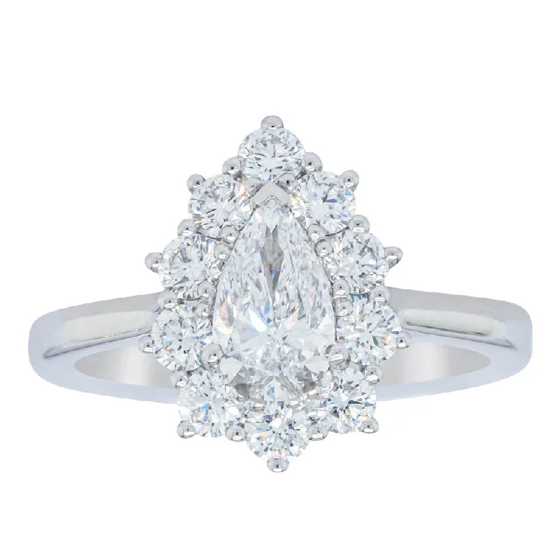 The Ultimate Jewelry Sale – Shop Premium Styles 18ct White Gold .70ct Pear Cut Diamond Belle Ring
