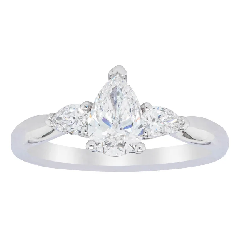 Chic, Trendy, And Affordable Jewelry Sale 18ct White Gold .52ct Pear Cut Diamond Ayla Ring
