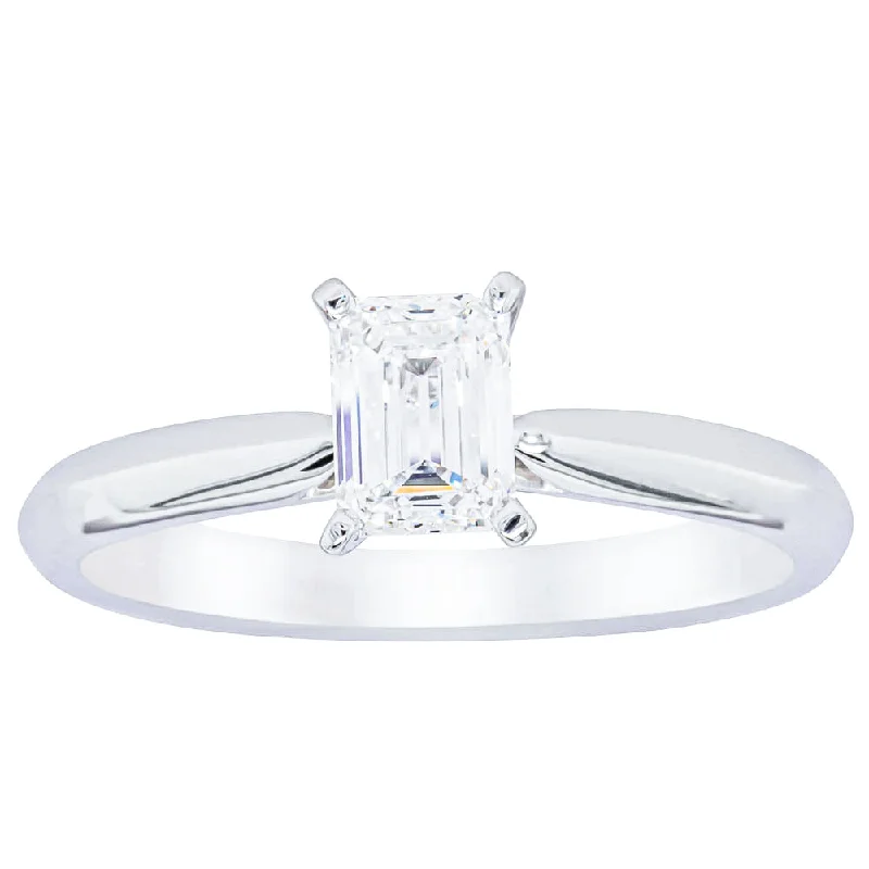 Sparkle On A Budget – Fine Jewelry For Less 18ct White Gold .73ct Emerald Cut Diamond Venetian Ring