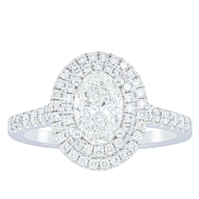 Exclusive Jewelry Sale Event – Shop Now 18ct White Gold .90ct Oval Cut Diamond Rosa Ring