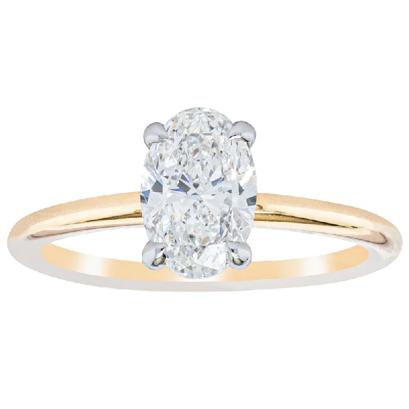 Special Deals On Handcrafted And Designer Jewelry 18ct Yellow Gold 1.21ct Oval Cut Diamond Melba Ring