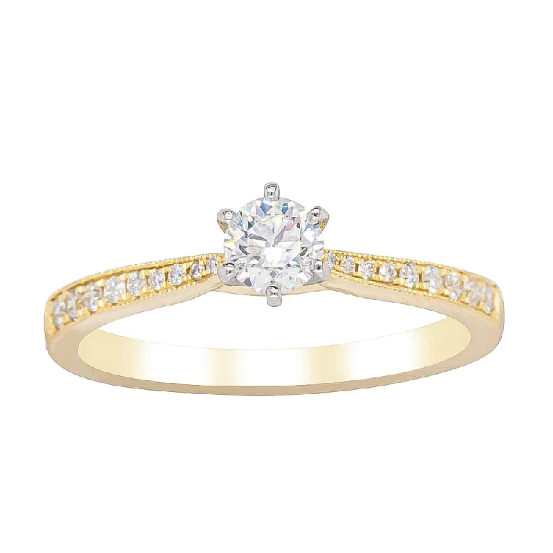 Unmissable Discounts On Timeless Jewelry Pieces 18ct Yellow Gold .32ct Diamond Zenith Ring