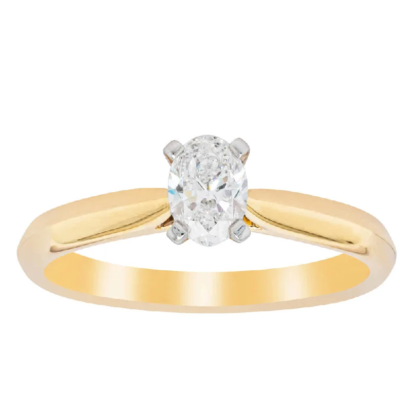 Personalized Jewelry Sale – Unique Pieces At Great Prices 18ct Yellow Gold .40ct Oval Cut Diamond Venetian Ring