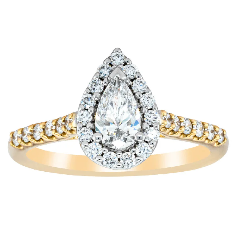 Buy More, Save More – Special Jewelry Discounts 18ct Yellow Gold .40ct Pear Cut Manhattan Diamond Ring