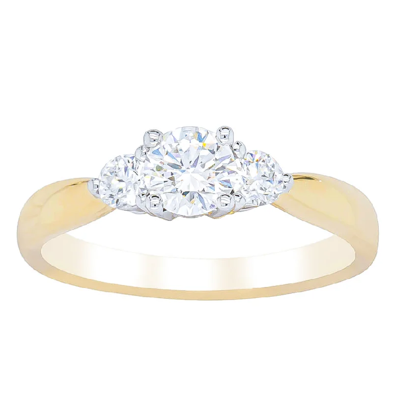 Discounted Luxury Jewelry – Shine Without The Splurge 18ct Yellow Gold .50ct Diamond Elysian Ring