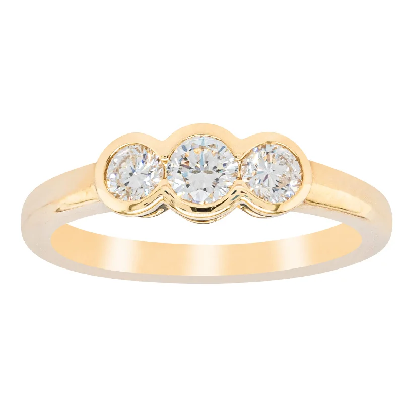 High-End Sparkle, Low-End Prices – Jewelry Sale Live 18ct Yellow Gold .50ct Reclaimed Diamond Natalia Ring