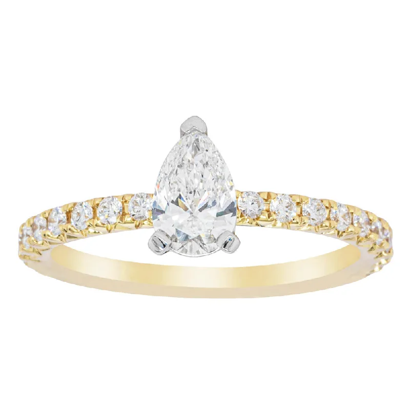 Get Your Favorite Jewelry At The Best Price 18ct Yellow Gold .50ct Pear Diamond Comet Ring