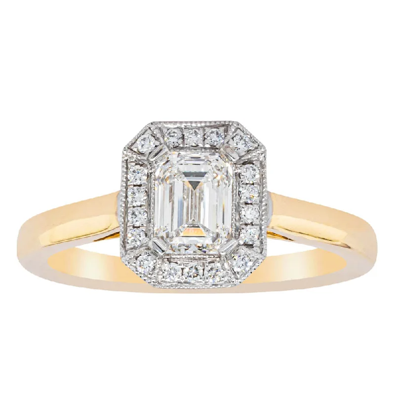 Flash Jewelry Sale – Get Stunning Pieces At Low Prices 18ct Yellow Gold .70ct Emerald Cut Diamond Empire Ring