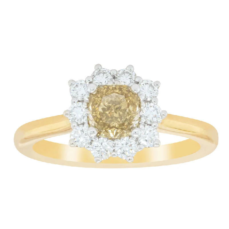 Luxury Meets Affordability – Jewelry Sale Now Live 18ct Yellow Gold .82ct Cushion Cut Fancy Diamond Belle Ring