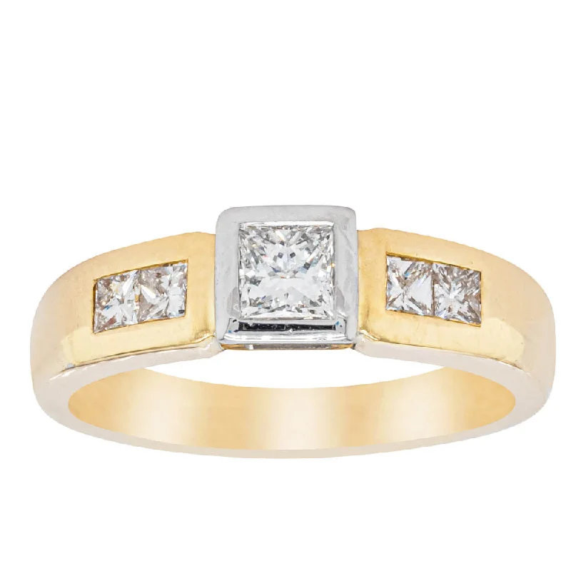 Fine Jewelry, Limited-Time Offers Available Deja Vu 18ct Yellow & White Gold .32ct Princess Cut Diamond Ring