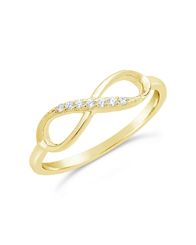 Exclusive Jewelry Bundles At Discounted Rates 14K Gold Plated Sterling Silver Pave CZ Infinity Ring Exclusive Jewelry Bundles At Discounted Rates 14K Gold Plated Sterling Silver Pave CZ Infinity Ring
