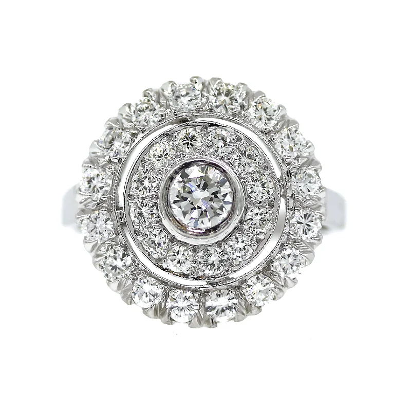 Final Call For Exquisite Jewelry At Reduced Rates Estate Platinum 1.10 ct Diamond Cluster Ring