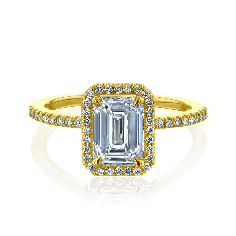 Unmissable Discounts On Timeless Jewelry Pieces 1.71ct.tw LG Diamond Emerald Halo Petite Ring - IGI Unmissable Discounts On Timeless Jewelry Pieces 1.71ct.tw LG Diamond Emerald Halo Petite Ring - IGI