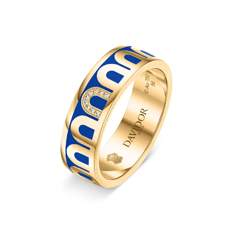Celebrate Every Occasion With Sparkling Savings L’Arc de DAVIDOR Ring MM, 18k Yellow Gold with Riviera Lacquered Ceramic and Porta Simple Diamonds