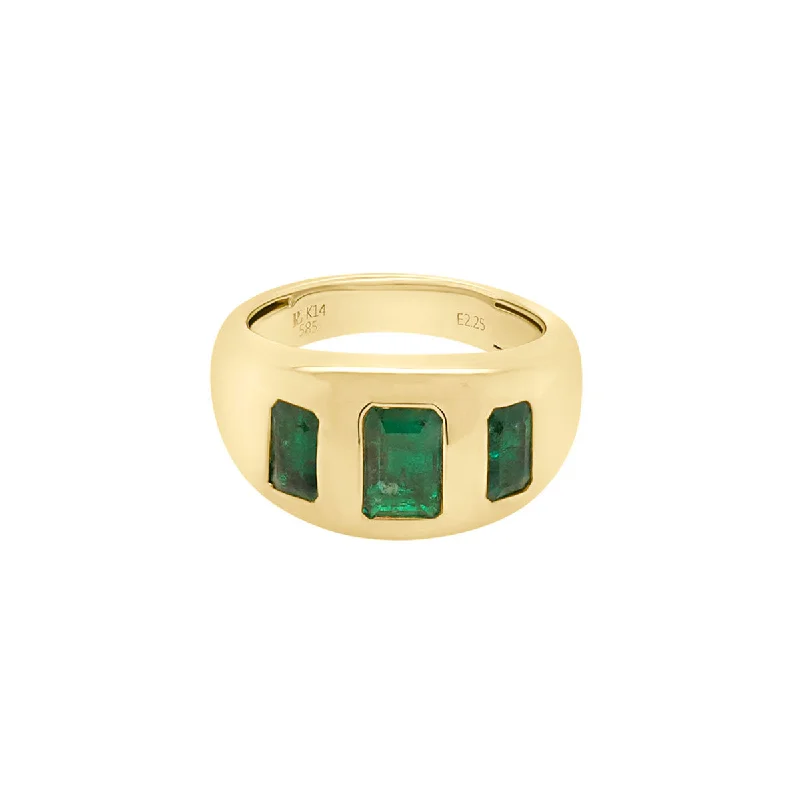 Delicate Crystal Jewelry For Sophisticated Charm Emerald Expansion Ring | 6.40GMS 2.25CTW Delicate Crystal Jewelry For Sophisticated Charm Emerald Expansion Ring | 6.40GMS 2.25CTW