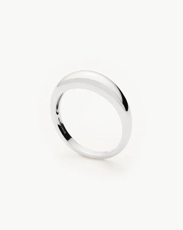 Fine Classic Dome Ring | 14ct Solid White Gold