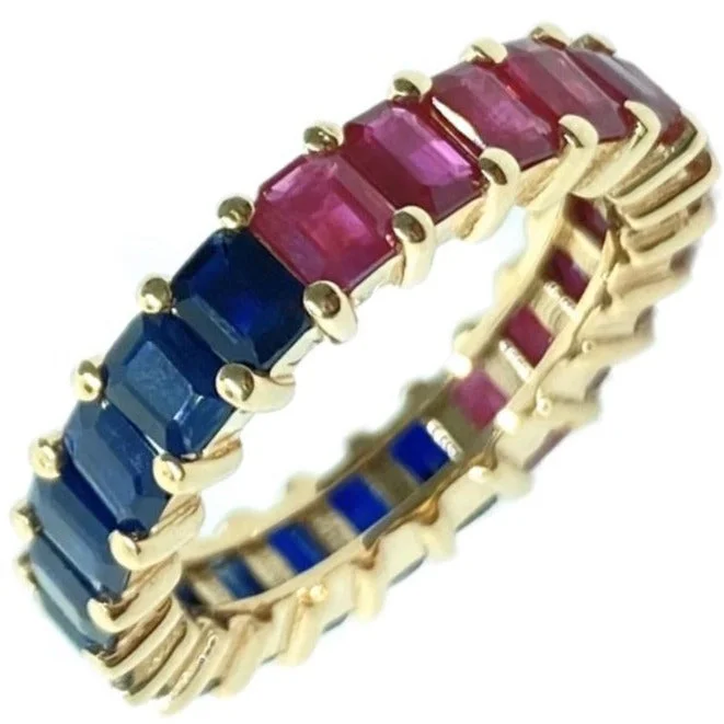 Shop Stylish Jewelry Now And Save Big Half/Half Gemstone Eternity Band