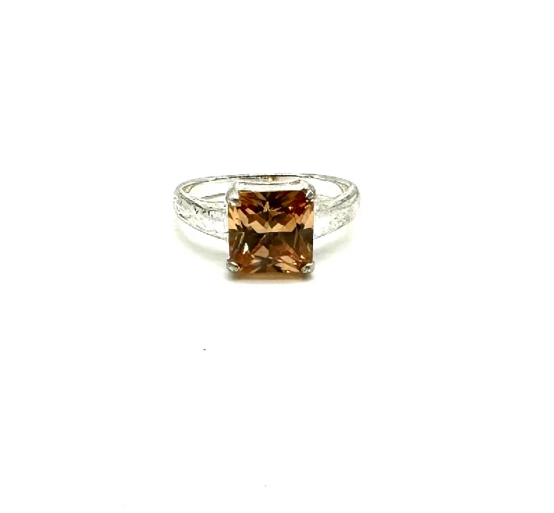 The Ultimate Jewelry Sale – Shop Premium Styles Modern Square Champagne C Z Ring
