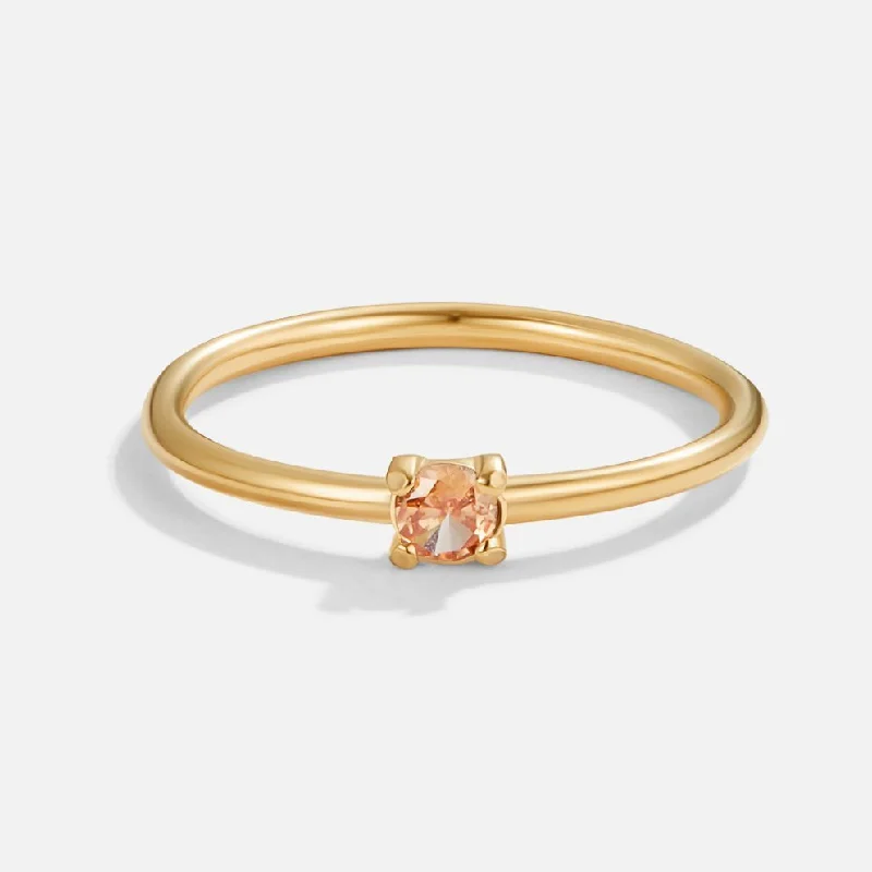 November Birthstone 18K Gold Ring