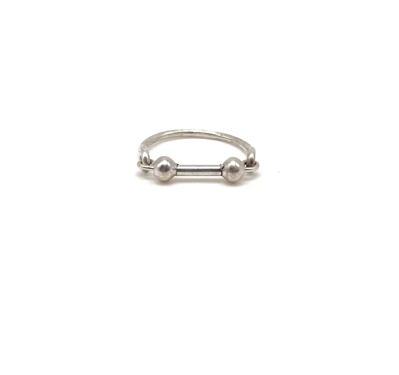 Trendy Minimalist Jewelry For Everyday Wear Petite Double Orb Modern Band Ring