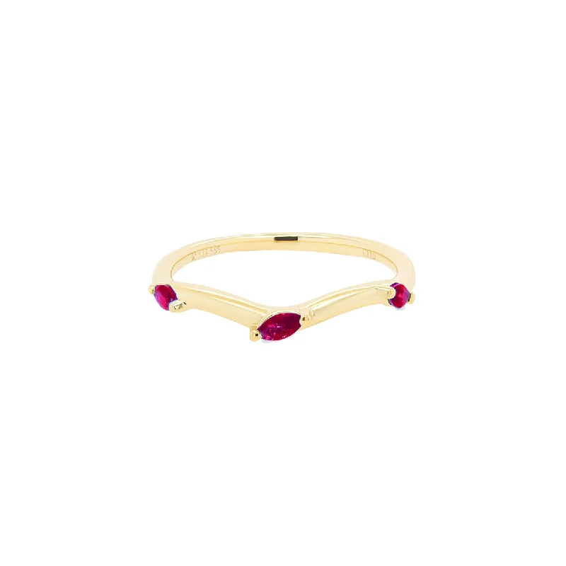 Jewelry Sale Bonanza – Grab Your Sparkle Now Ripple Ring – Ruby | 1.50GMS .20CT