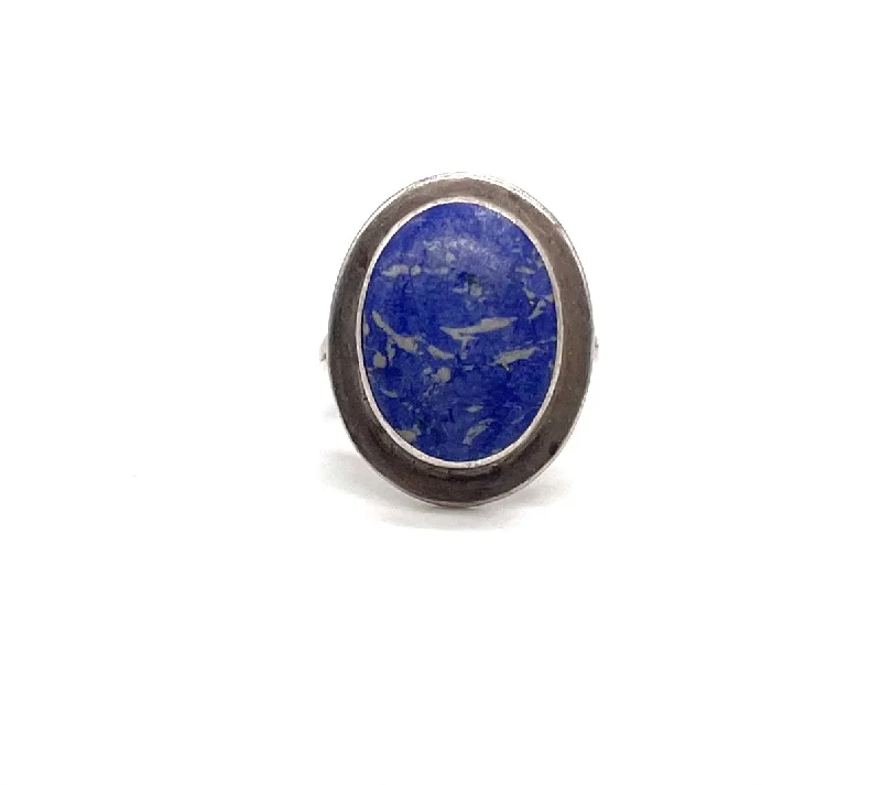 Bohemian-Inspired Jewelry For Free-Spirited Fashion Oval Blue Composite Stone Ring