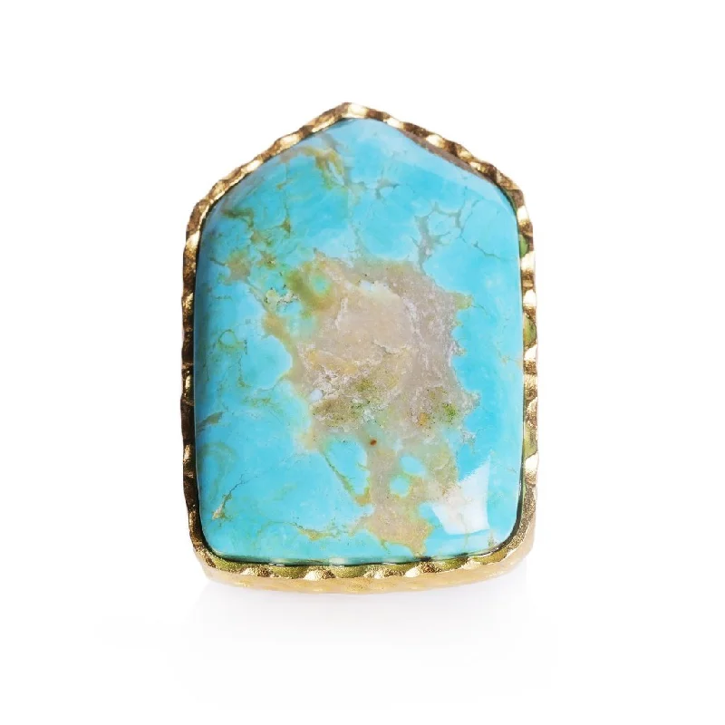 Discounted Luxury Jewelry – Shine Without The Splurge Shield Ring - Turquoise