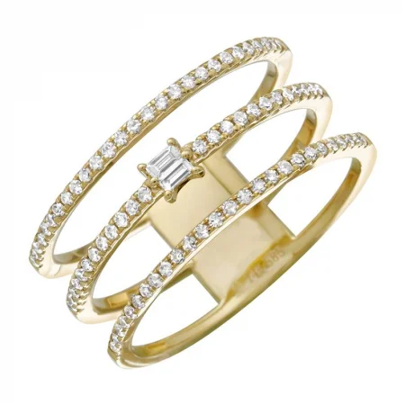 Breathtaking Jewelry At Limited-Time Savings Triple Row Baguette Diamond Ring