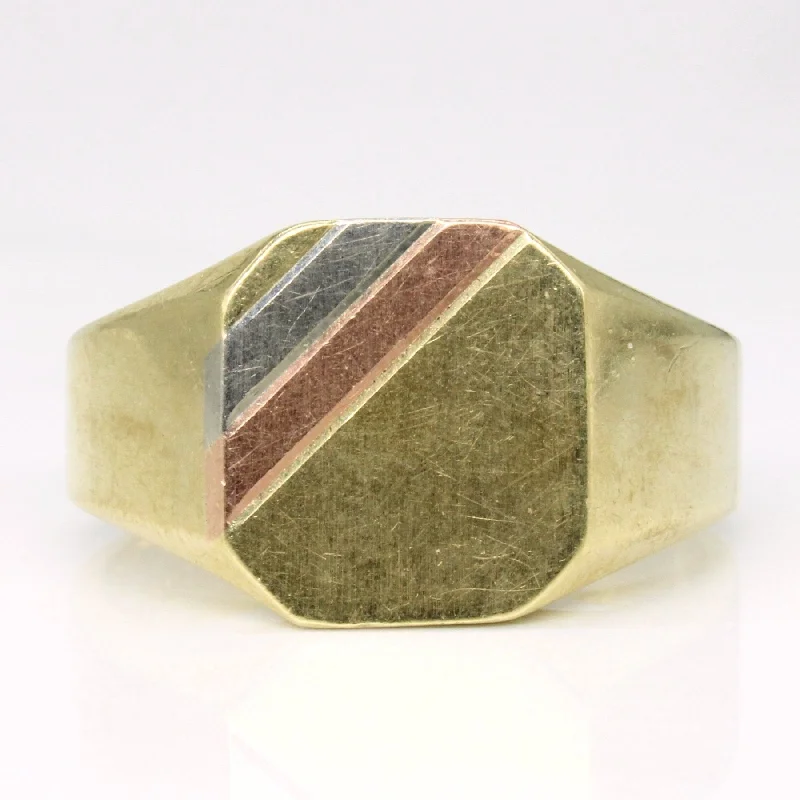 Jewelry Sale Alert – Shop Timeless Elegance Today 10k Tri Tone Gold Signet Ring | SZ 10.5 |