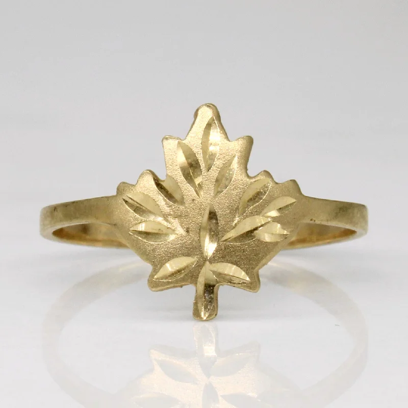 Celebrate With Sparkle – Jewelry Sale Now Live 10k Yellow Gold Maple Leaf Ring | SZ 6.5 |