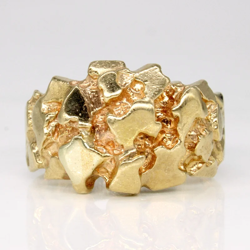 High-End Jewelry, Now More Affordable Than Ever 10k Yellow Textured Gold Ring | SZ 9.25 |