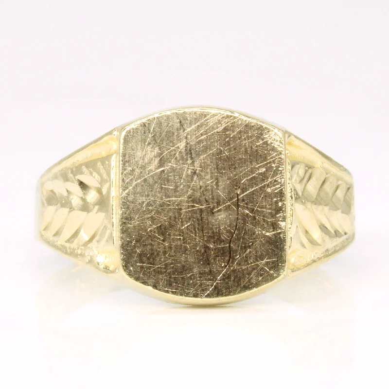 Fashion-Forward Jewelry At Exclusive Discounts 10k Yellow Gold Signet Ring | SZ 7 |