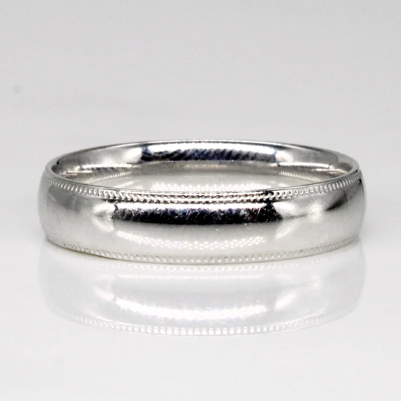 Make Your Outfit Shine With Discounted Jewelry 14k White Gold Milgrain Band | SZ 7 |