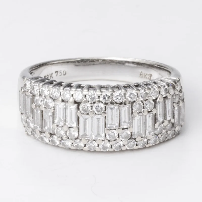 Your Perfect Accessory Now At The Best Price 18k White Gold Baguette and Round Brilliant Diamond Band | 1.50 ctw | Sz 7.25 Your Perfect Accessory Now At The Best Price 18k White Gold Baguette and Round Brilliant Diamond Band | 1.50 ctw | Sz 7.25
