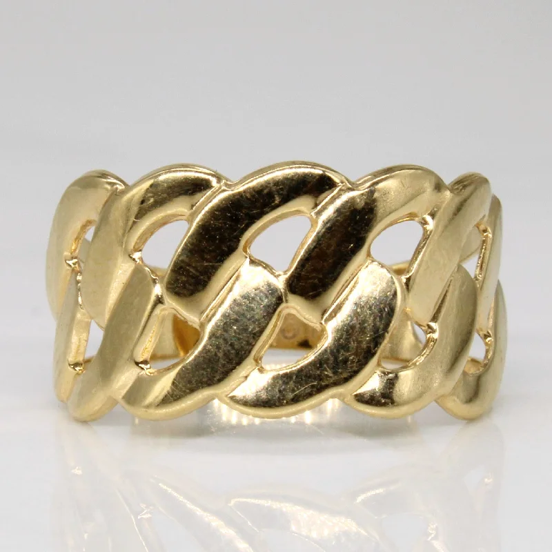 Buy More, Save More – Special Jewelry Discounts 18k Yellow Gold Curb Link Ring | SZ 6.25 |