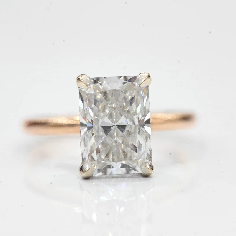 Shop Signature Jewelry Styles At Exclusive Prices 3.50 Radiant Lab Diamond Engagement Ring with Hidden Halo