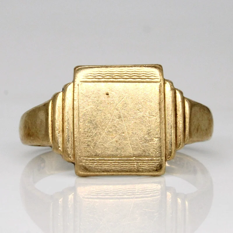 Timeless Beauty, Unbeatable Deals – Jewelry Sale On 9k Yellow Gold Signet Ring | SZ 10 |